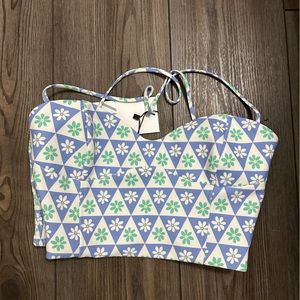 Zara blue & white daisy top
